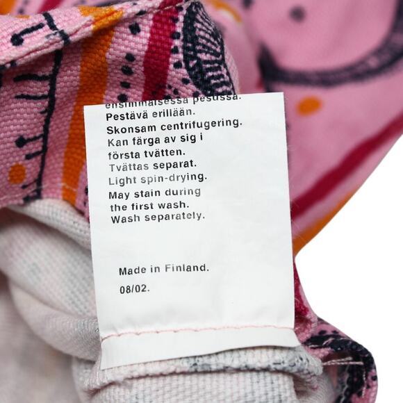 Marimekko Shoulder Bag Tote in Pink and Black Cotton Print 14x11" - Hey Viv - Picture 7 of 9